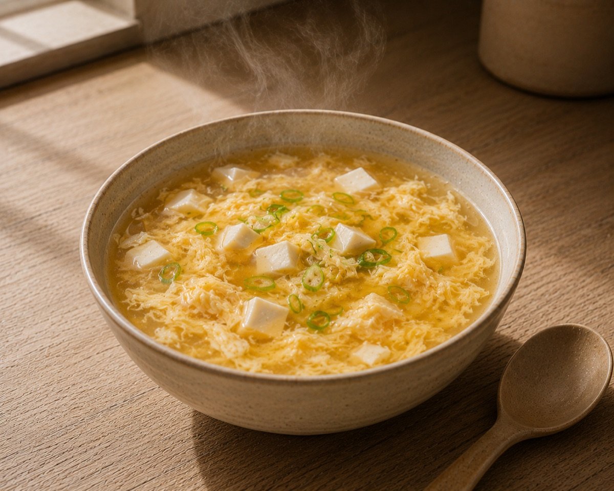 Egg Drop Soup with Silken Tofu