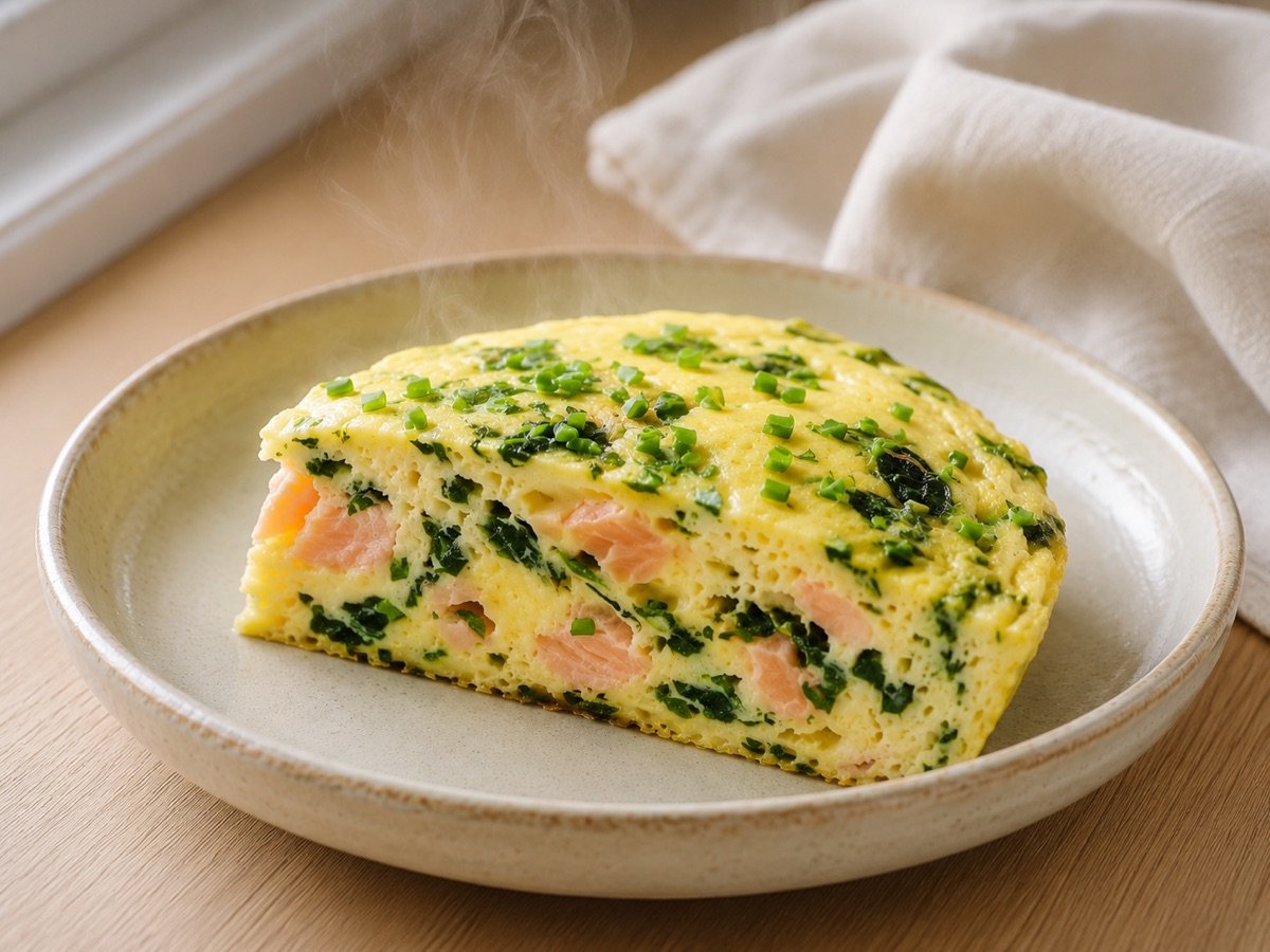 Smoked Salmon Egg Bake with Soft Spinach